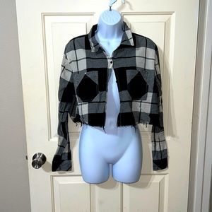 Plaid Button down Crop Top